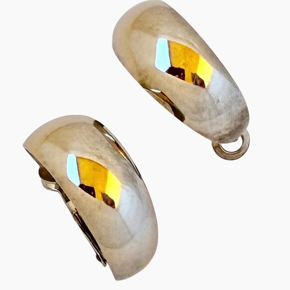 Silver-tone Hoop Earrings Leverback for Pierced Ears - Picture 12 of 13